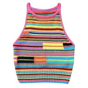 Zara Multi Neon Knit Tank Top sz medium